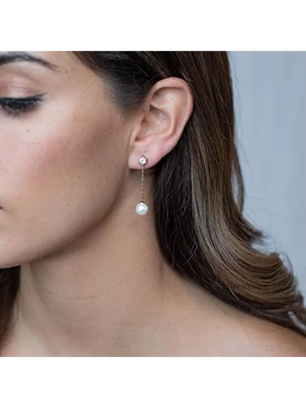 14K Gold Plated Pearl Drop Dangle Earrings, Hypoallergenic 925 Sterling Silver